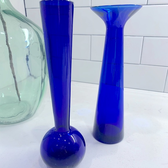 Swedish Mid Century MOD Cobalt Blue Vases
